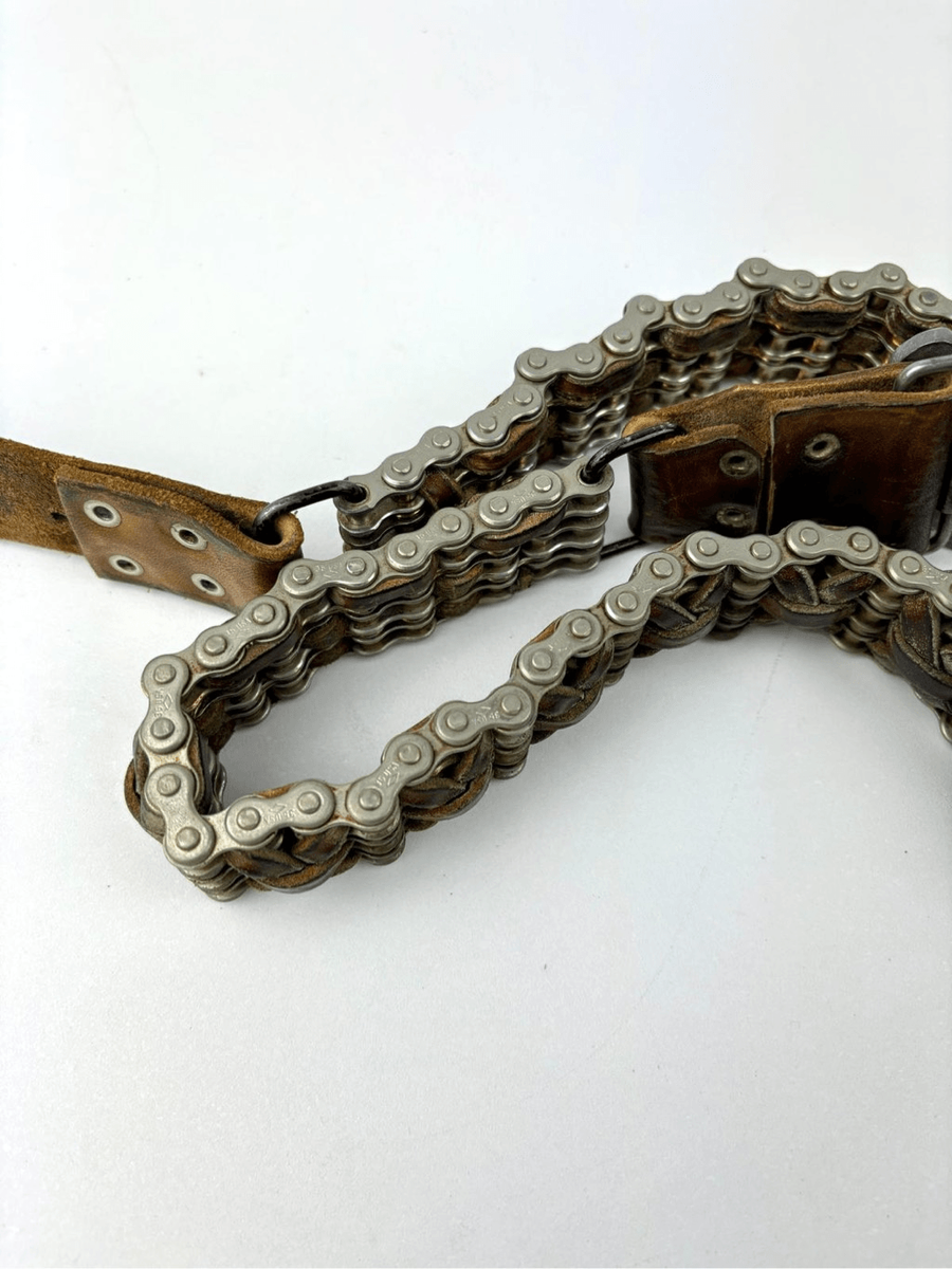 Vintage Harley Davidson Motorcycle Chain Leather Belt Eagle
