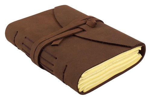 Leather Journal Diary Sketchbook Rustic Travel Notebook Handmade Vintage Genuine - Picture 7 of 8