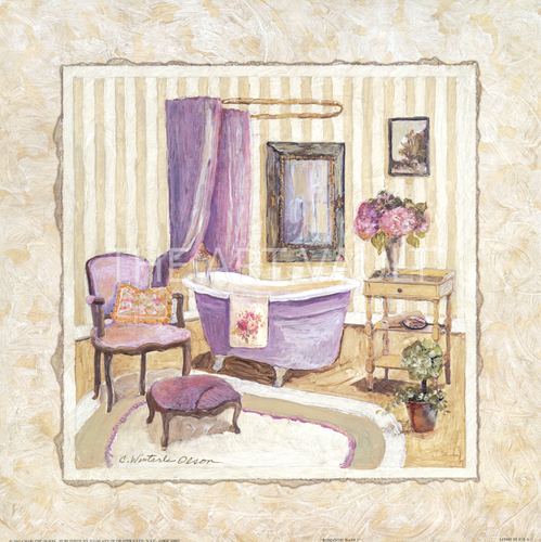 Charlene Olson Romatic Badezimmer I Violett und Beige 12x12 Zoll