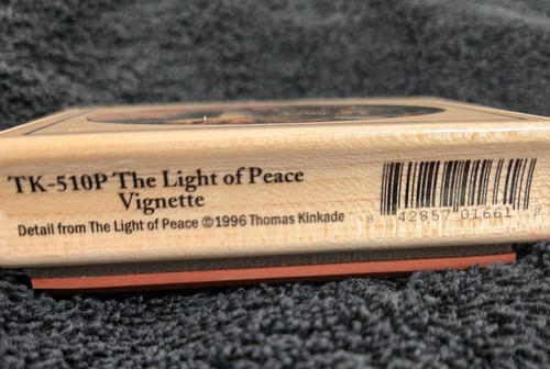 Thomas Kinkade Stempel Gummi The Light Of Peace Vignette Leuchtturm 1996 Vintage - Bild 2 von 6