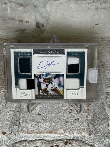 2021 Panini One Devonta Smith RPA Rookie RC Auto 3 Color Quad Patch /49 Sealed - Picture 1 of 9