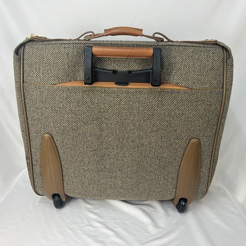 VINTAGE HARTMANN LUGGAGE TWEED LEATHER 22" ROLLING GARMENT BAG SUITCASE TRAVEL - Picture 4 of 7