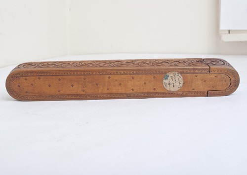 Antique Indo Persian Carved Wood Qalamdan Pencil Pen Box Islamic Middle Eastern - Picture 8 of 21