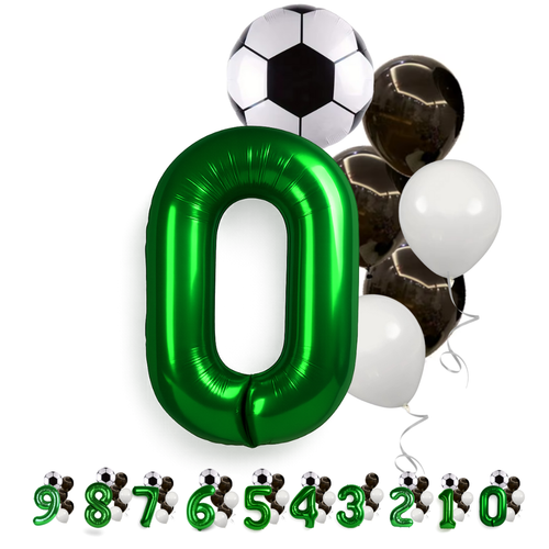 Football Birthday Balloons Set for Boys 40" Foil Number Soccer Latex Party kit - Picture 23 of 42
