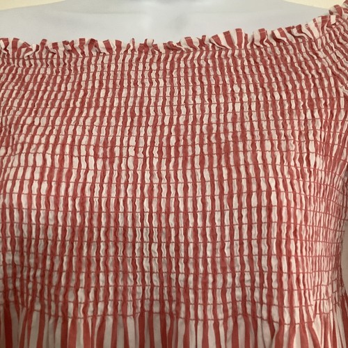 Michael Kors Women’s Off Shoulder Dress Bell Sleeves Red White Size Medium - Picture 8 of 19