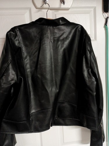 GAP Moto Faux Leather Black Jacket - Size XXL - Picture 5 of 7