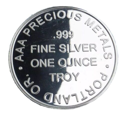 Portland Oregon .999 Silver AAA Precious Metal 1 Oz Beaver & Douglas Fir Trees - Picture 4 of 4