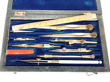 Ancienne boite à COMPAS en bois complète - MEDAILLE D'ARGENT 1867