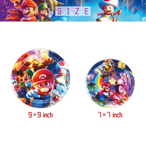 Super Mario Bros Geburtstag Partydeko set Teller Tischdecke Einwegpapierbecher - Bild 3 von 6