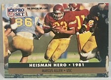 1991 Pro Set - #45 Marcus Allen Heisman Hero 1981