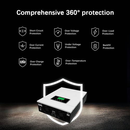 3000W 24V Solar Hybrid Wechselrichter MPPT 80A Max PV 3000W DC30-400V Eingang - Bild 7 von 9