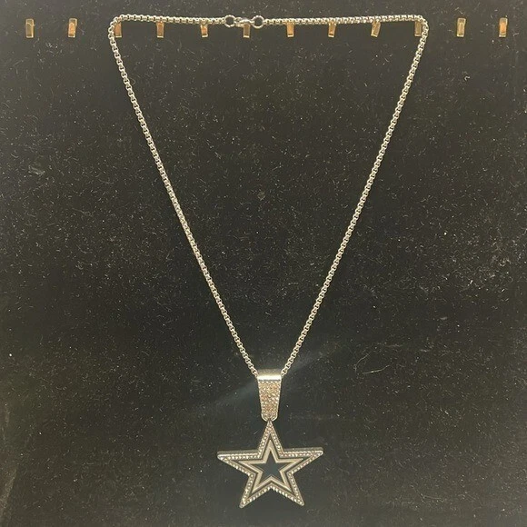 Collar colgante estrella plata Dallas Cowboys pedrería Foto 2 de 2