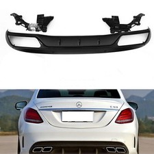 für Mercedes C-Klasse W205 S205 Schwarz AMG LINE Auspuff Endrohre Heckdiffusor