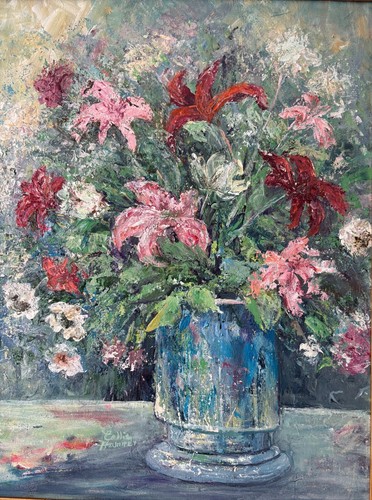 Vintage Mid Century American School Floral Still Life of Flowers Painting - Picture 3 of 6