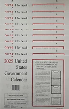 UNICOR 2025 US GOVERNMENT WALL CALENDAR NSN 7510-01-664-9508 Pack Of 10