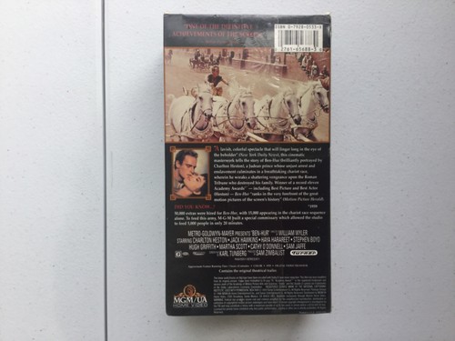 Ben-Hur VHS Sealed Release Charlton Heston MGM/UA 1959 Original Release 1996 - Picture 2 of 2