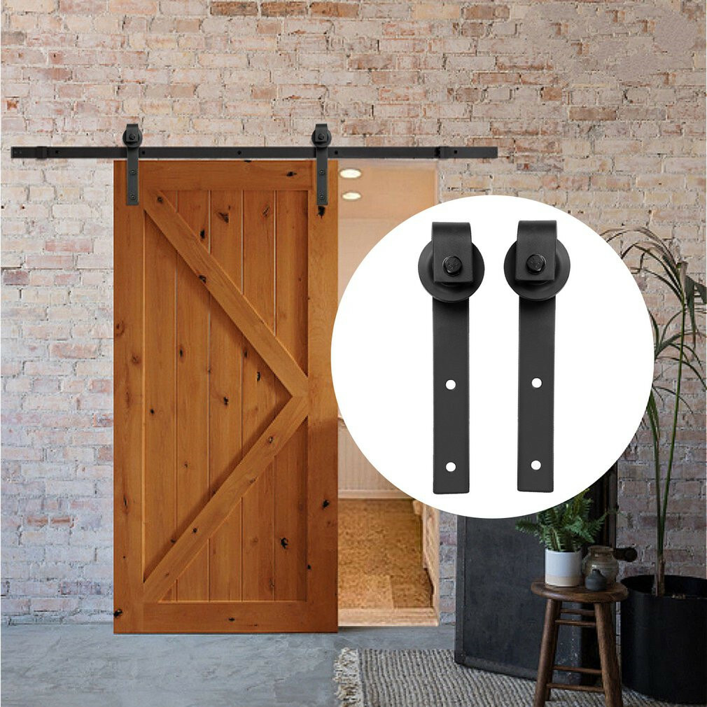 200cm Binario per Porta Scorrevole Kit 183cm/200cm porta scorrevole Door Hardware Kit per porta singola hardware Track Kit Nero 200cm Binario per Porta Scorrevole Kit 183cm/200cm porta scorrevole Door Hardware Kit per porta singola hardware Track Kit Nero