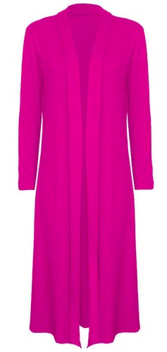 New Women's Girl's Ladies Long Sleeve Maxi Cardigan Boyfriend Open Front UK 8-26 - Picture 15 of 15