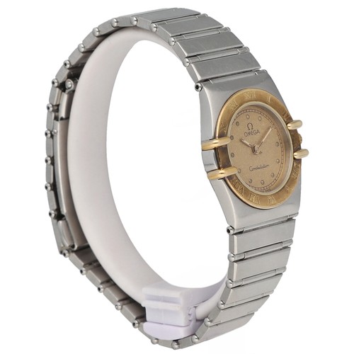 Orologio da donna Omega Constellation oro giallo 18 kt/acciaio quadrante champagne quarzo - Foto 3 di 6