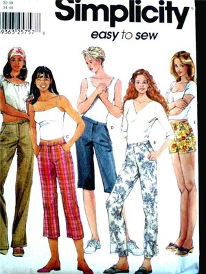 Easy OOP BUTTERICK 3381 Misses Pants//Shorts//Capris PATTERN 6-8-10//12-14-16 UC