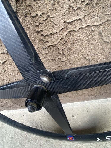 Black Rear Spinergy Rev X Carbon Fiber 700c Tubular Wheel - Picture 7 of 17