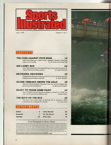 Sports Illustrated July 3 1989 Pete Rose Cincinnati Red Deion Sanders Larry Bird - Picture 2 of 2