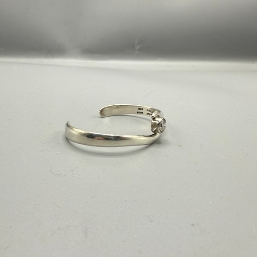 Bracciale Modernista Vintage Alicia 950 Taxco Messico Argento Sterling Cristallo Gemma - Foto 2 di 6