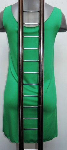 COOLES LONGTOP UNTERZIEHTOP LONG TOP TRÄGERTOP MITTEL LANG SMARAGD JADE GRÜN - Bild 3 von 3