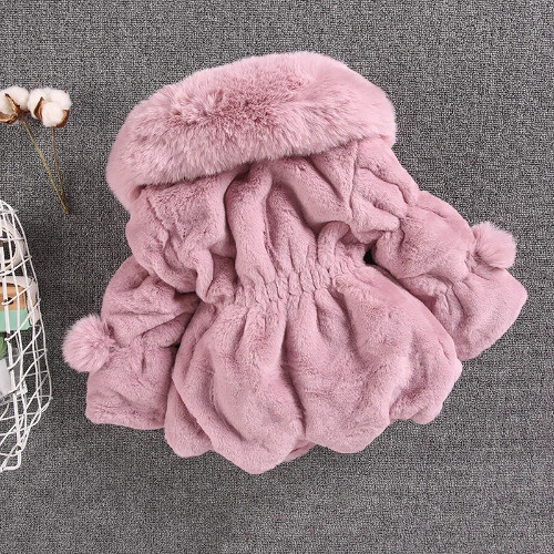 1-7 year old baby girl jacket Autumn/Winter artificial fur girl jacket - Picture 16 of 29