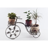 Cream pedal Pots Wrought Iron Tricycle Decorative Garden Planter Cream pedal Pots Wrought Iron Tricycle Decorative Garden Planter