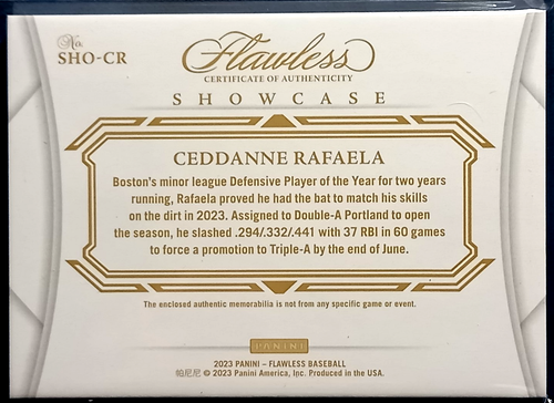 CEDDANNE RAFAELA 2023 PANINI FLAWLESS BASEBALL SHOWCASE QUAD PATCH #SHO-CR 6/25 - Picture 2 of 2