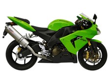 TUBO ESCAPE PARA KAWASAKI ZX-10 R 2004 > 2005 MIVV OVAL TITANIO SLIP-ON Alto