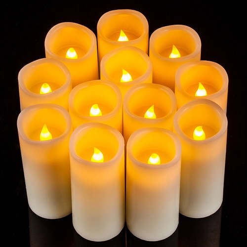 Enpornk Flameless Candles Flickering LED Candles Set of 12 (D:2.2" X H:5") Iv... - Picture 4 of 7