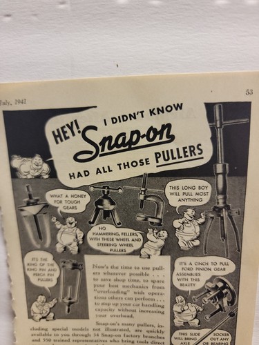 1941 SNAP-ON TOOLS Magazine Ad - Picture 3 of 8