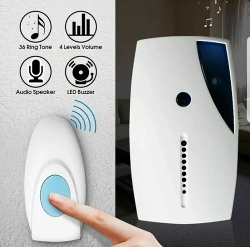 Wireless Door Bell Chime Battery Operated Cordless Waterproof 100m 36 Melodies - Picture 8 of 8
