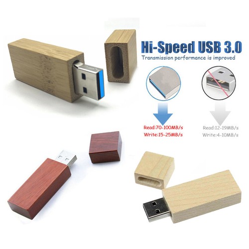 Wooden Bamboo USB Flash Drive 64GB 32GB 16GB 8GB USB Stick 2.0 3.0 Pendrive Disk - Picture 6 of 18
