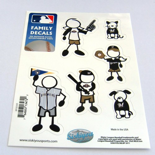 Milwaukee Brewers Outdoor Rated Vinyl Family Decals MLB Licensed Baseball - Picture 3 of 4