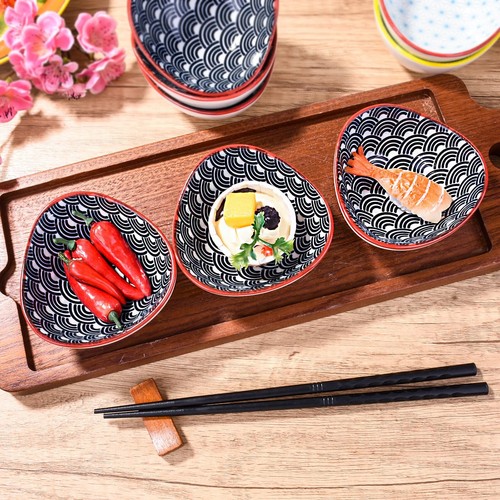 Japanese Soy Sauce Dish Set of 6 Sauce Bowls Dipping Sauce Bowls Kitchen Item... - Picture 2 of 7