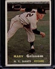 1957 Topps Baseball Marv Grissom #216 New York Giants GD-VG