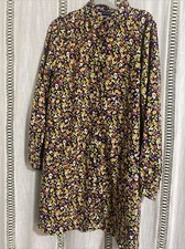 Scoop Womens Printed Amethyst Blossom Floral Shirtdress Medium 8-10 NWT Pockets