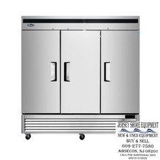ATOSA MBF8006GR UPRIGHT STAINLESS THREE (3)DOOR REFRIGERATOR -TOP MOUNT-WARRANTY
