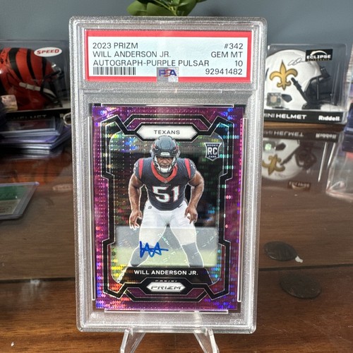 Will Anderson Jr 🔥RC ROY 2023 Prizm AUTO 🔥Purple Pulsar #342 Texans PSA 10!