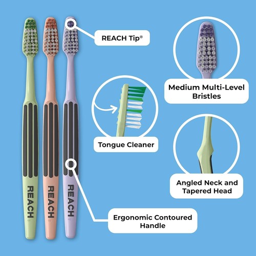  Advanced Design Zahnbürsten, mittel, 2 Stück - Bild 2 von 6