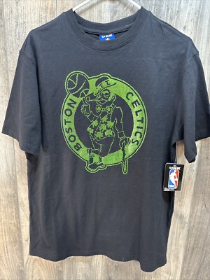 UNK Black Boston Celtics NBA Basketball Black Green Logo Blue Label Size L NWT