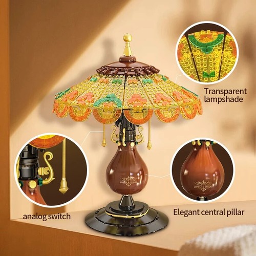 804 Stück Tischlampe Bausteine Spielzeug Retro Schreibtischlampe Modellsteine Kreativ - Bild 4 von 6