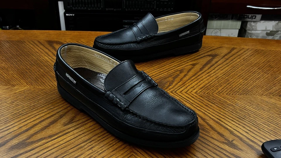 Mocasín Mephisto Cap Vert Negro Penny N7024 Zapatos de Hombre Talla 9.5 Foto 2 de 4