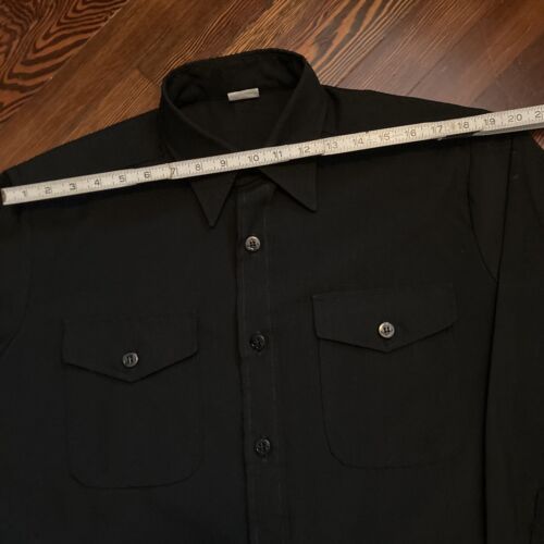Vintage US Navy Button Down With Anchor Buttons Stamped 1980s Lg Black Ls - Picture 9 of 10