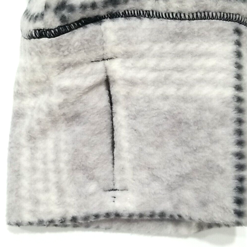 Cuddl Duds Fleecewear Plaid Dip Dye Wrap XL Gray Stretch Pockets Hood Thumbholes - Picture 7 of 10