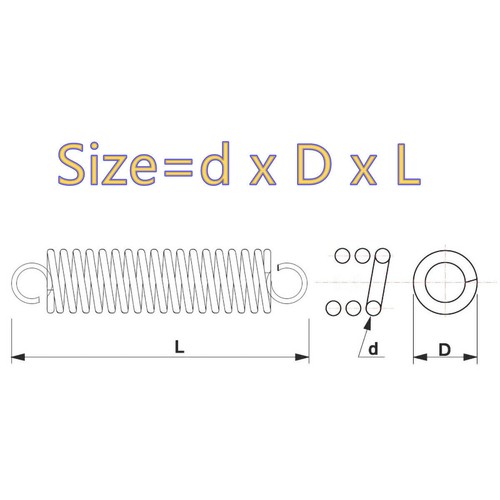 Expansion Springs Wire Diameter 0.3mm - 2.0mm Extension Tension Spring All Sizes - Picture 9 of 16