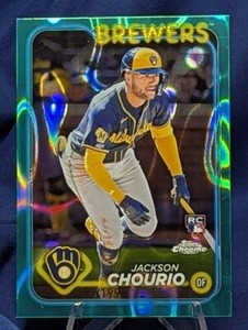 Jackson Chourio /199 (RC) 2024 Topps Chrome - Aqua Lava Refractor #161